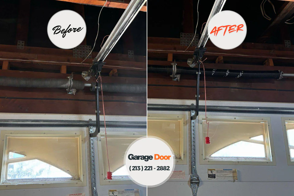 Before and after: garage door repair Osceola, IA